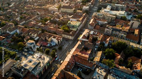 Drone photo of Belgrade and Zemun in Serbia Stock Photo | Adobe Stock