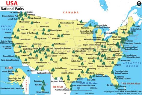 USA National Parks Map | List of National Parks in the US