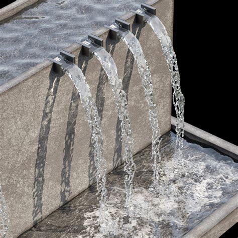 Waterfall Fountain Cascade 04 - 3D Model for VRay, Corona