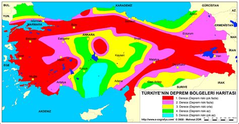 volkan ataş: Türkiye'nin Deprem Bölgeleri Haritası