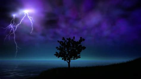 Night Storm With Lightning Loop - Stock Motion Graphics | Motion Array