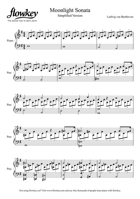 Free easy piano sheet music moonlight sonata - truckbda