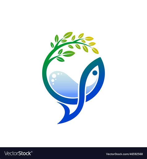 Aquascape logo with tree concept Royalty Free Vector Image