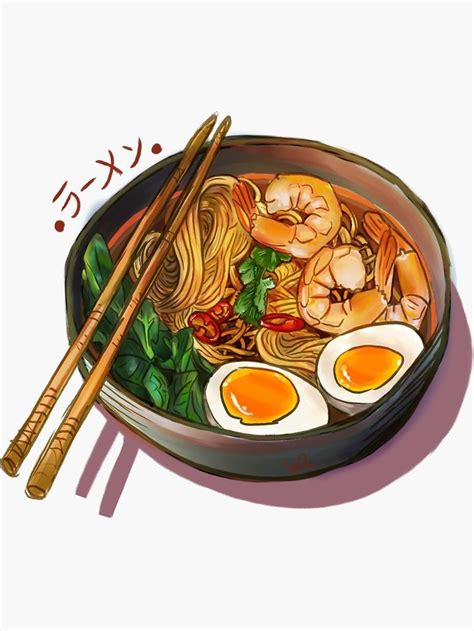 "Japanses Ramen Noodles Bowl" Sticker for Sale by Wieskunde | Japanese ...