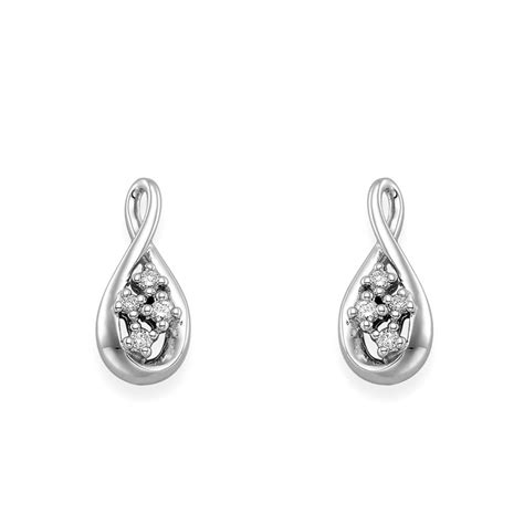 Dipples 9ct White Gold Diamond Drop Earrings - Earrings from Dipples UK