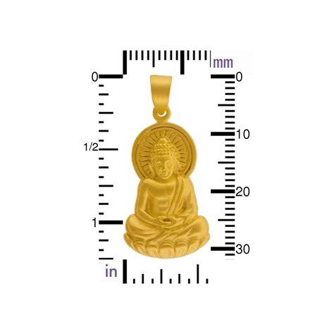 Buddha Pendant - 24K Gold Plated Bronze 33x15mm - Product Details | Nina Designs