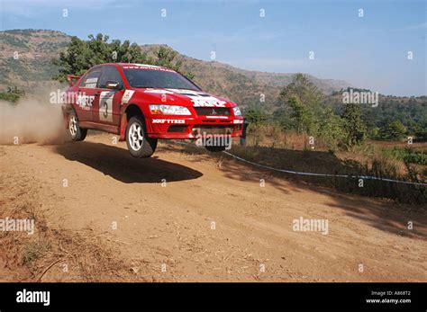 Indian car rally car airborne car jumping in the air going at very Stock Photo, Royalty Free ...