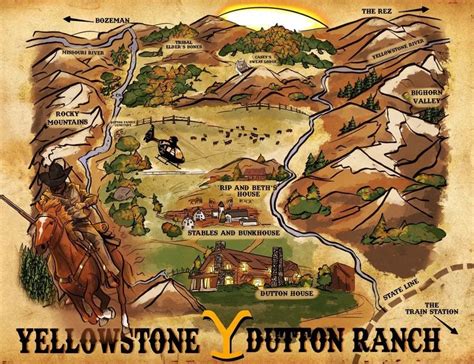 Yellowstone Ranch Map - Etsy