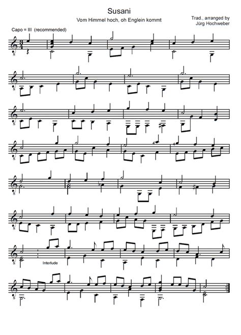 SUSANI Classical Guitar Sheet music | Easy Sheet Music