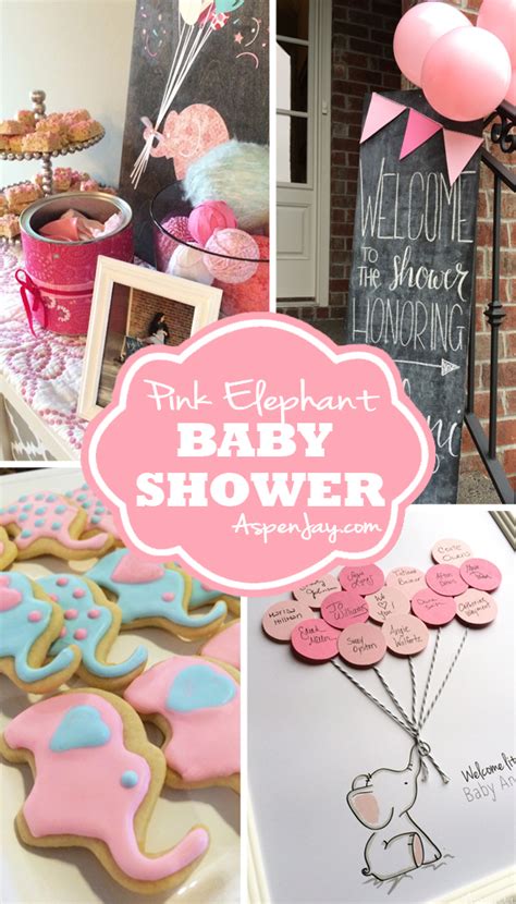 Pink Elephant Baby Shower - Aspen Jay