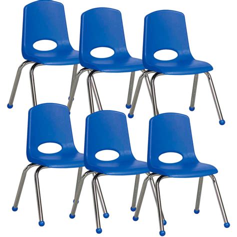 School Furniture | Classroom Chairs | ECR4Kids Classroom Stack Chair - 14" - Blue - Pkg Qty 6 ...