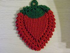 free crochet strawberry potholder pattern | crochet items | Crochet ...