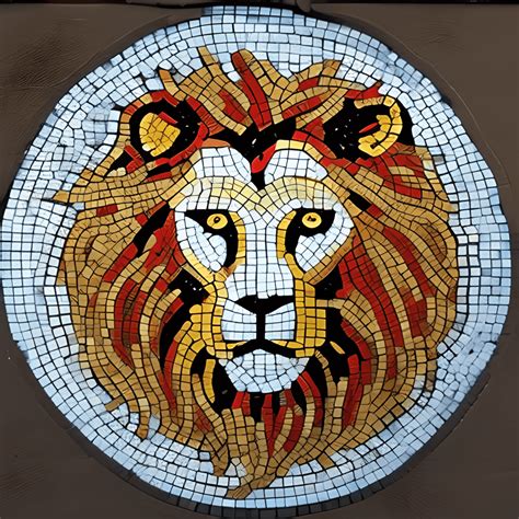 Lion with Mosaic Graphic · Creative Fabrica