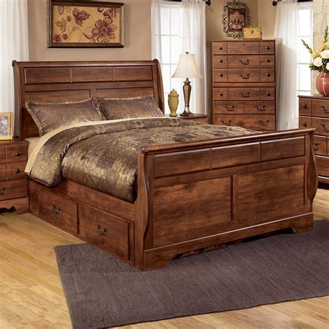 Signature Design by Ashley Timberline Queen Sleigh Bed with Underbed Storage | Del Sol Furniture ...