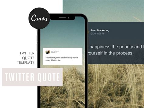 Twitter Quote Template For Canva | Social Media Templates ~ Creative Market