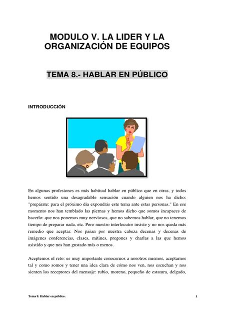 Hablar en Público | PDF | Temor | Hablar en público