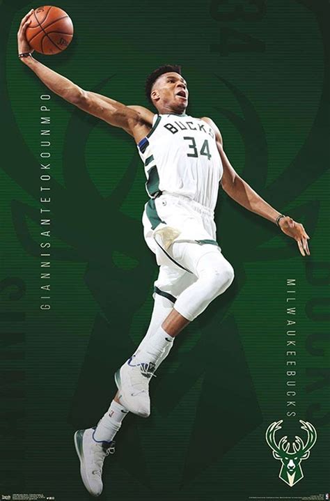 NBA Milwaukee Bucks - Giannis Antetokounmpo Poster 22.375" x 34" - The ...