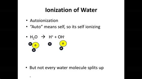 Water as an Acid & Base - Autoionization of Water - YouTube