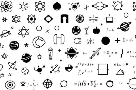 Physics Equations and Symbols Icon white background | Premium AI-generated image