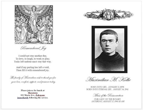 Easy Catholic Funeral Mass Program Pamphlet Brochure Template - Etsy