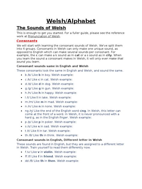 Welsh/Alphabet | PDF | Consonant | English Language