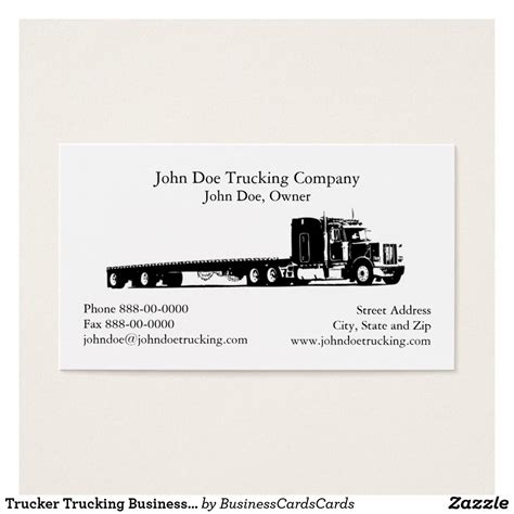 Pin on Trucker Truck Driver Business Cards