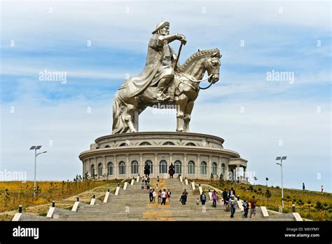 Genghis Khan Equestrian Statue, Chinggis Khaan Statue Complex, Tsonjin Boldog, Mongolia Stock ...