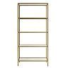 Marcello Glass Gold Shelves Bookcase