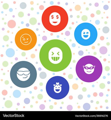 7 emoji icons Royalty Free Vector Image - VectorStock