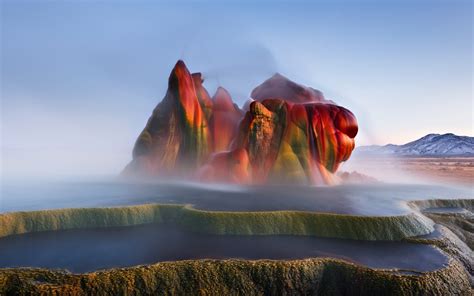 Download Nevada Walshou Colors Geyser Nature Fly Geyser HD Wallpaper