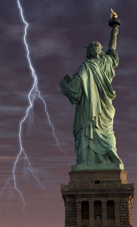 Statue of Liberty Rear Lightning Blue by cliffordpugliese Gustave ...