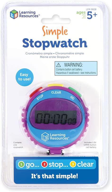 Amazon.com: Learning Resources Simple 3 Button Stopwatch, Supports ...