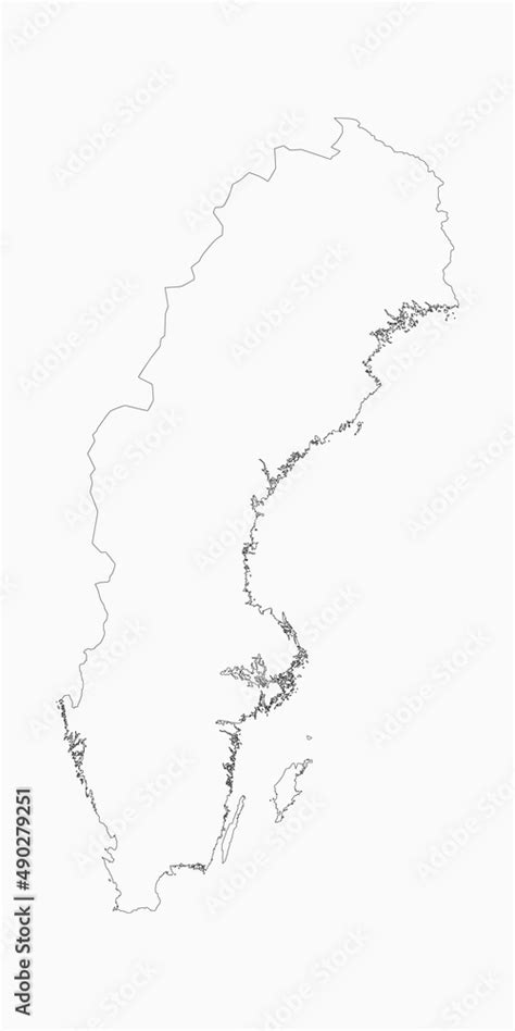 Vector outline map Sweden, template Europe country Stock Vector | Adobe Stock