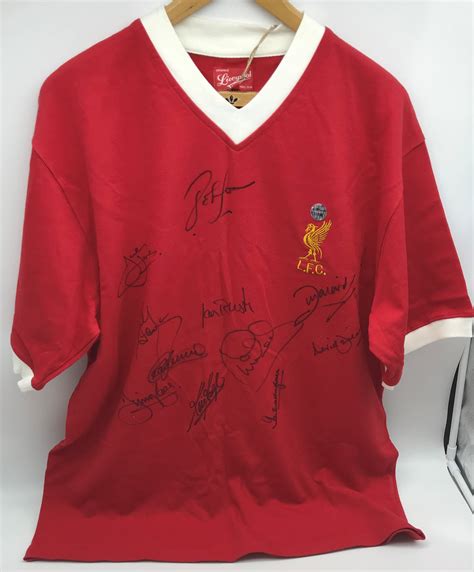 1977 LIVERPOOL REPLICA-SHIRT EUROPEAN CUP FINAL SIGNED