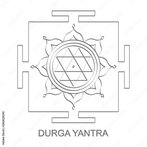 Vector icon with Durga Yantra Hinduism symbol Stock Vector | Adobe Stock