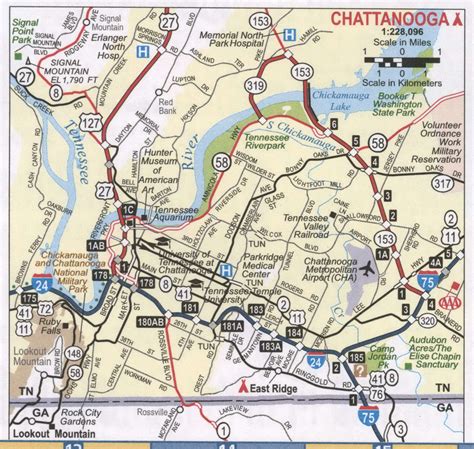 Large Detailed Map Of Chattanooga Printable Map Of Chattanooga | Images and Photos finder