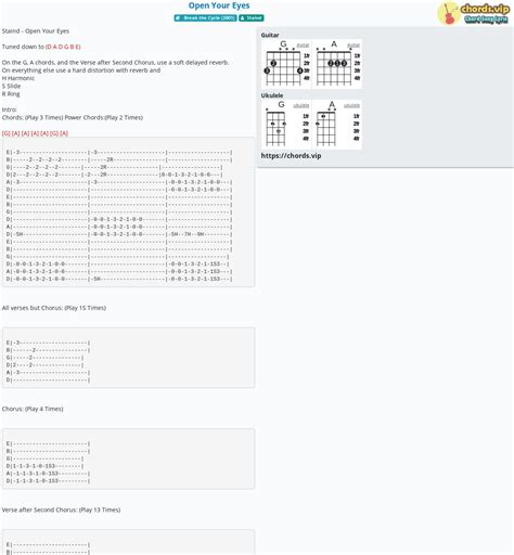 Chord: Open Your Eyes - Staind - tab, song lyric, sheet, guitar ...