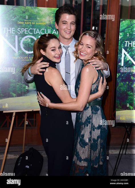 Shailene Woodley, Miles Teller, Brie Larson attends "The Spectacular ...