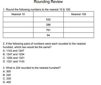 Rounding Review by Lauren Henry | TPT