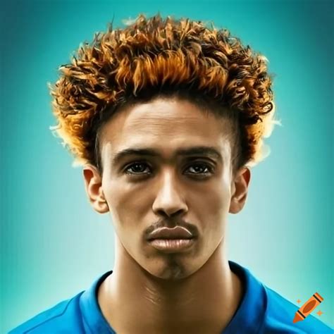 Headshot of brazilian soccer player with stylish hair