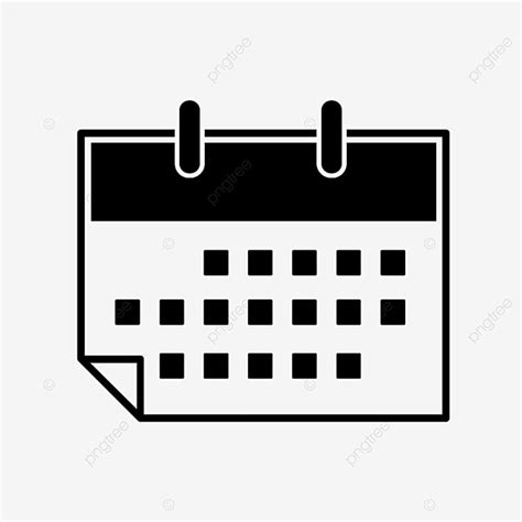 Data Simples Da Linha ícone De Calendário Preto E Branco PNG , Preto E ...