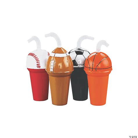 Sport BPA-Free Plastic Cup Assortment with Lids & Straws - 12 Ct ...