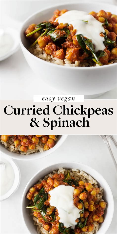 Easy Vegan Curried Chickpeas and Spinach | The Full Helping