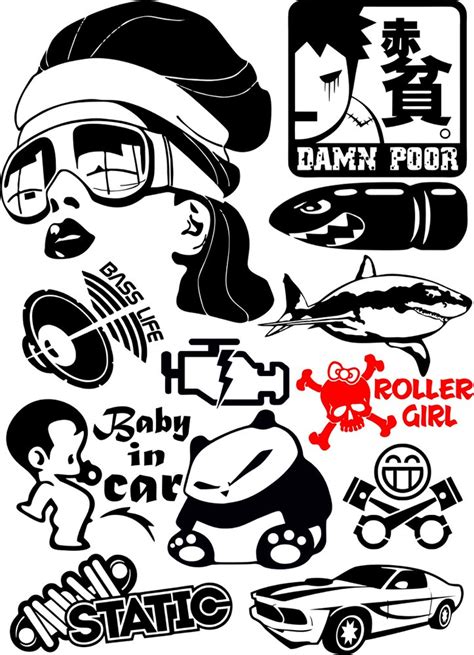 Vinyl stickers Vector Pack Free Vector cdr Download - 3axis.co