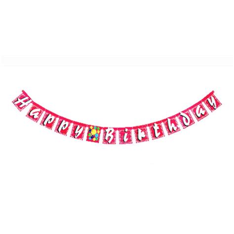 Pink Happy Birthday Letter Banner | Party Wholesale