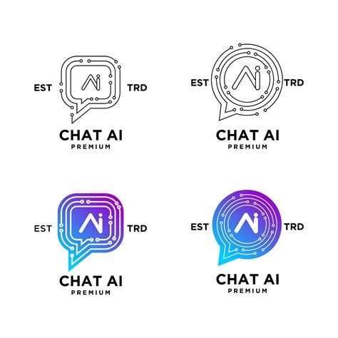 chat AI artificial intelligence Initial letter icon design logo ...