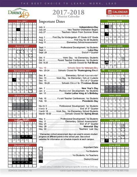 Ridgeview Elementary School Calendars – Colorado Springs, CO