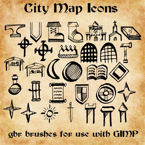 City Map Icon GIMP Brushes by ALifeInColours on DeviantArt