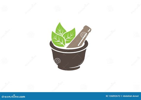 Pharmacy Mortar And Pestle Logo Vector Illustration | CartoonDealer.com ...