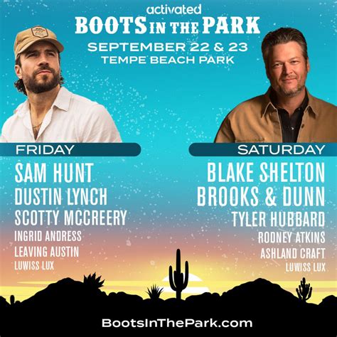 Boots In The Park Presents Blake Shelton, Sam Hunt & More! | Activated ...